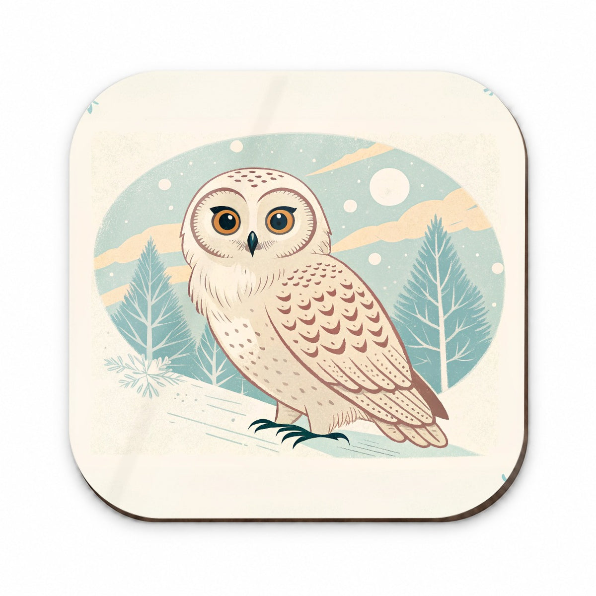 Sweet Snowy Owl Winter Fridge Magnet