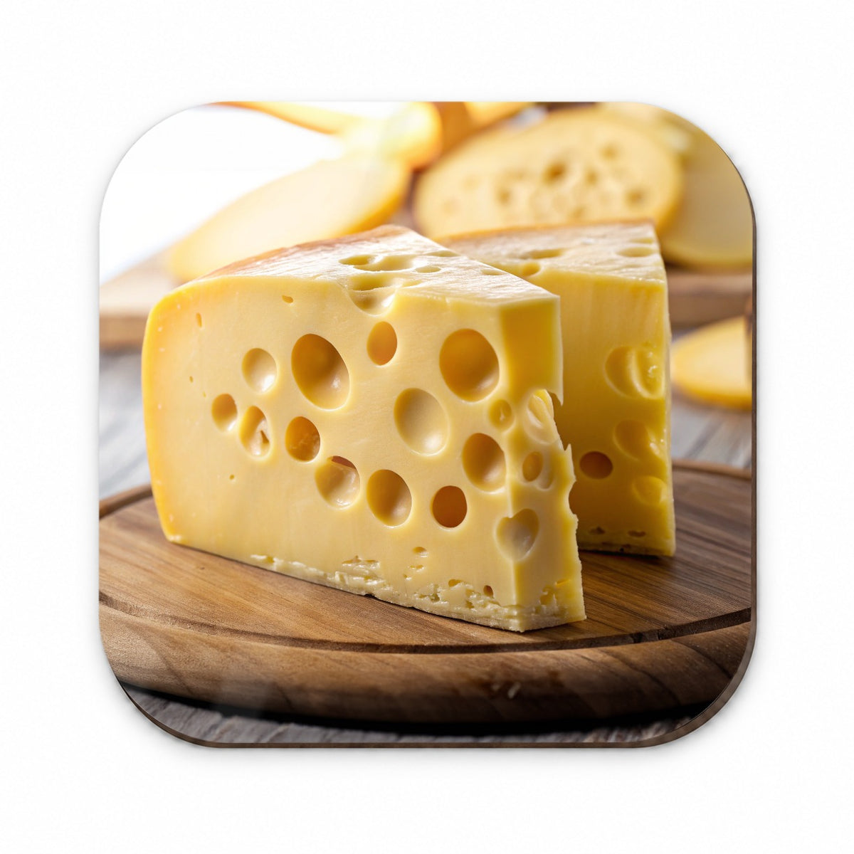 Swiss Cheese on Cutting Board Fridge Magnet