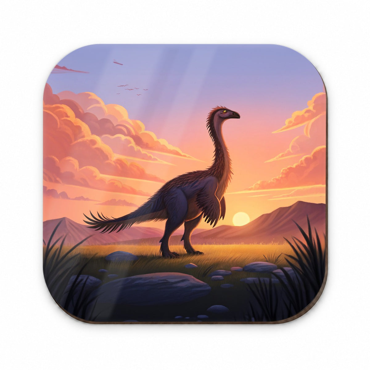 Therizinosaurus Sunset Sunrise Dinosaur Fridge Magnet