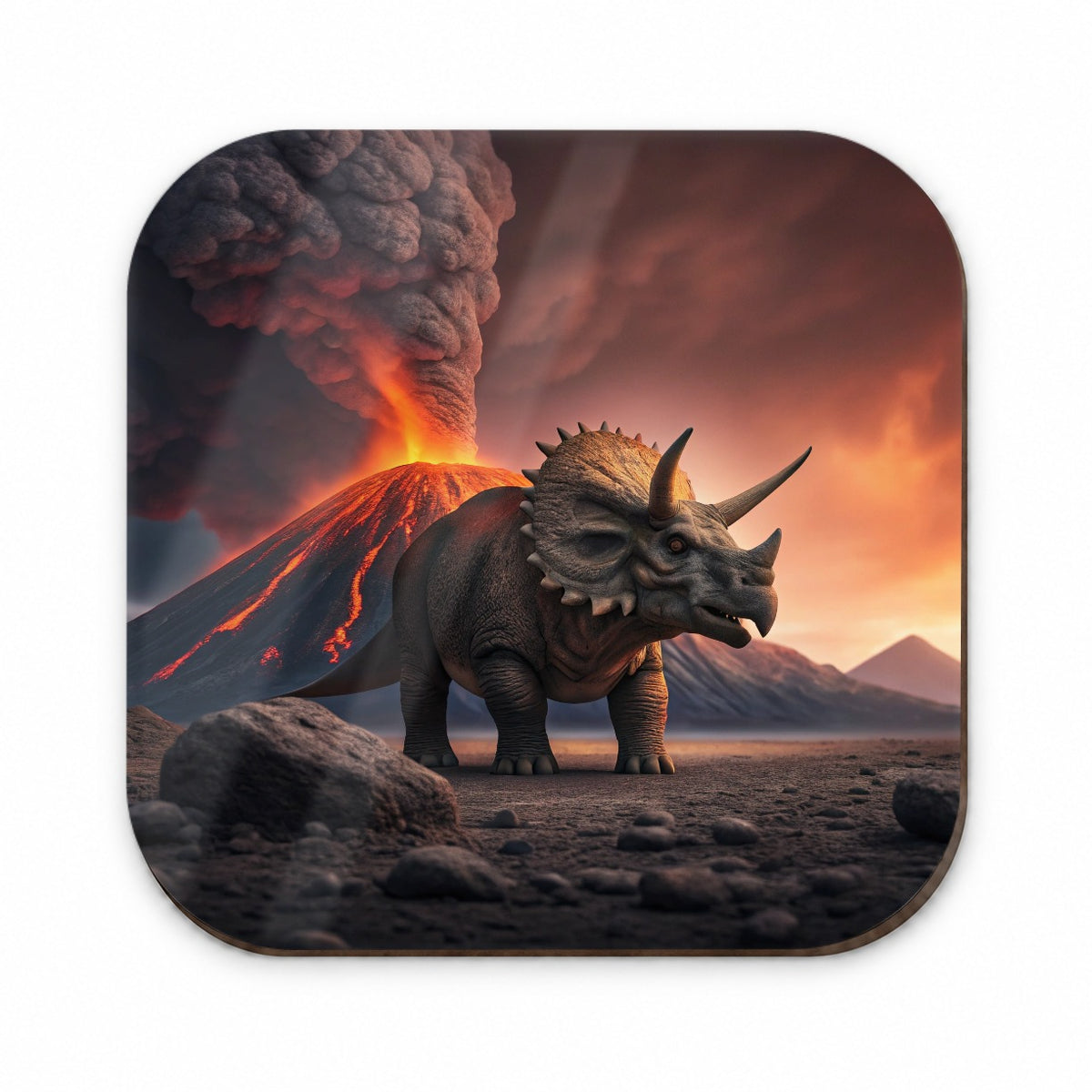 Triceratops Volcano Erupting Dinosaur Fridge Magnet