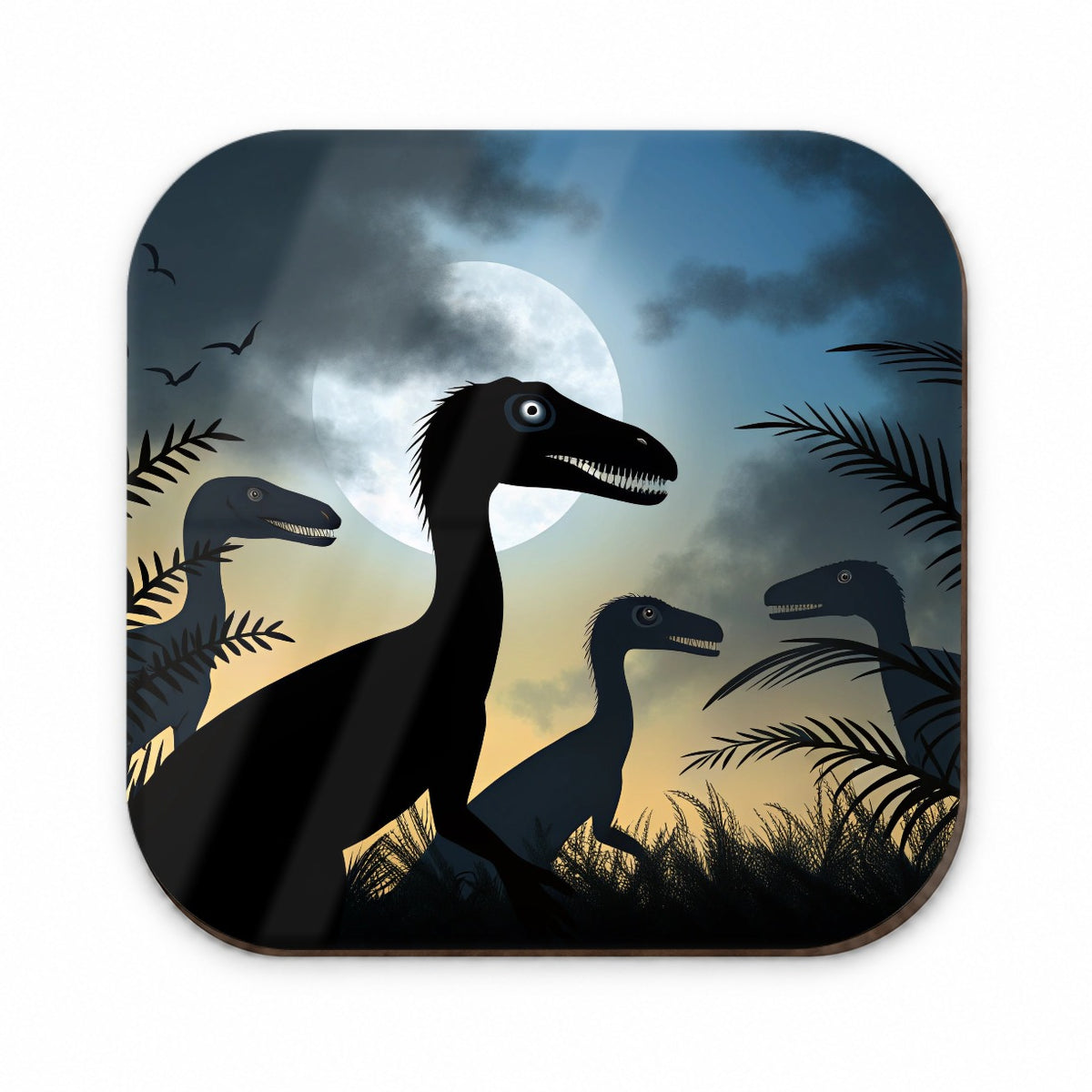 Troodon Silhouettes Night Dinosaurs Fridge Magnet