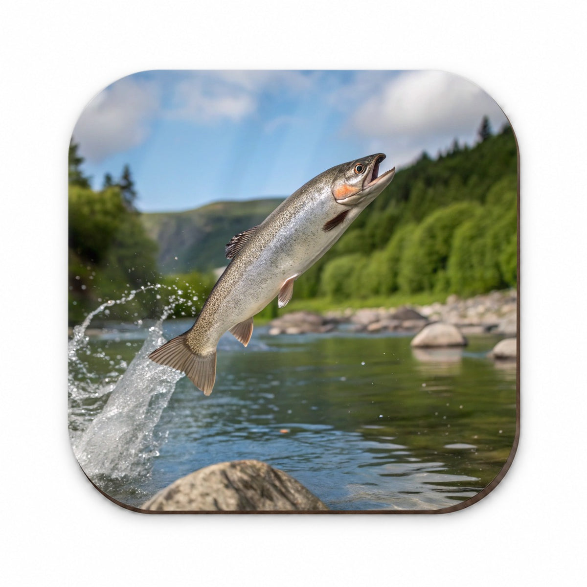 Trout Fish Jumping Fishing River Fridge Magnet
