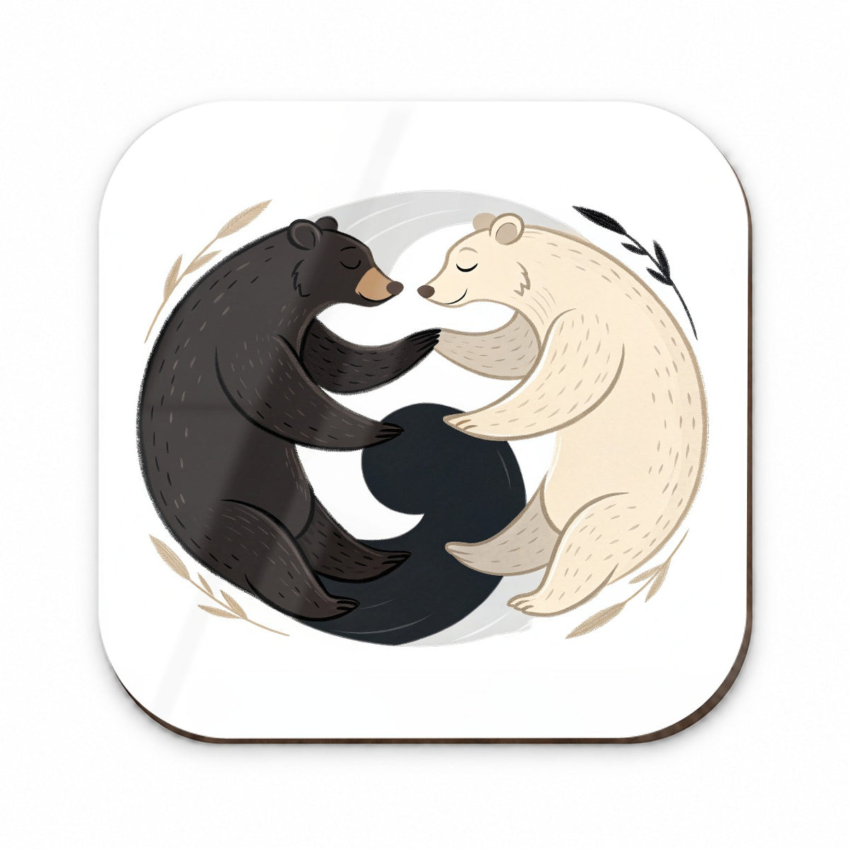 Two Bears Yin Yang Fridge Magnet
