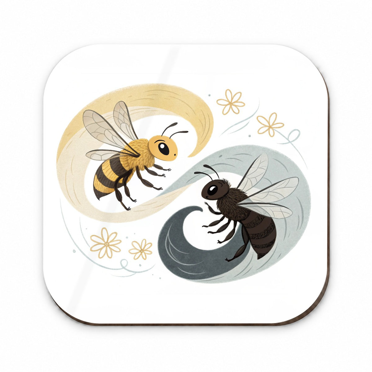 Two Bees Yin Yang Fridge Magnet