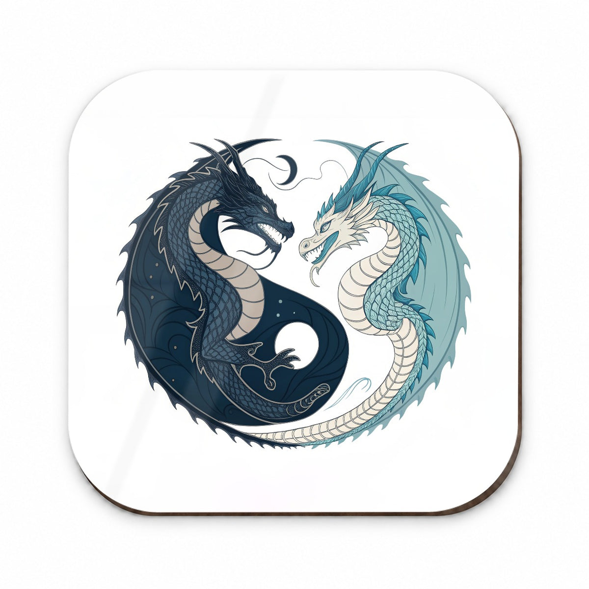 Two Dragons Yin Yang Dark Light Fridge Magnet