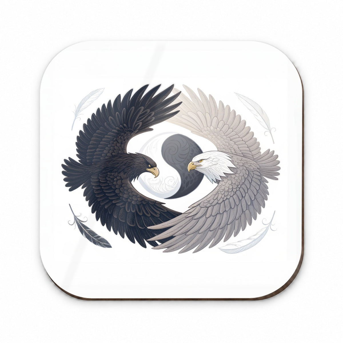 Two Eagles Yin Yang Dark Light Fridge Magnet