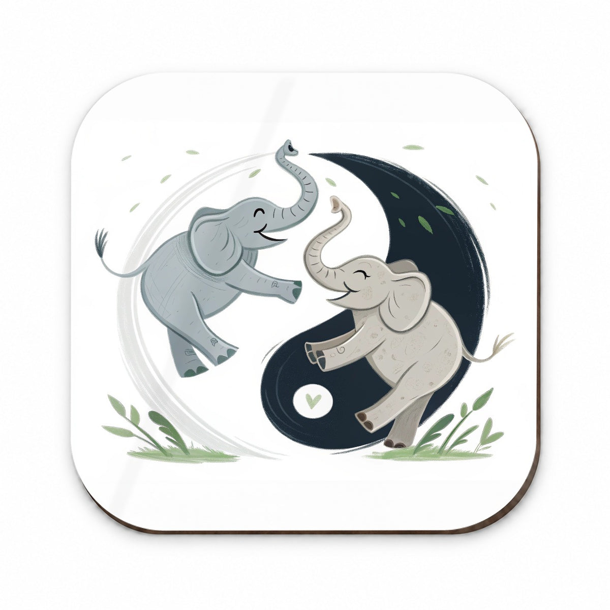 Two Elephants Yin Yang Cute Fridge Magnet