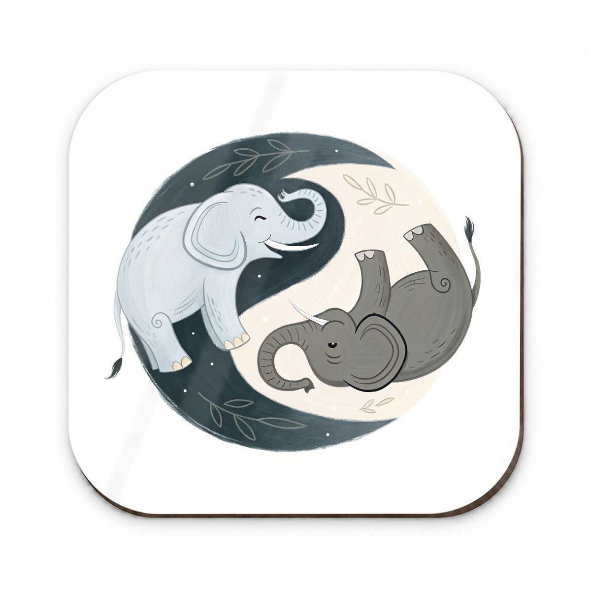 Two Elephants Yin Yang Fridge Magnet