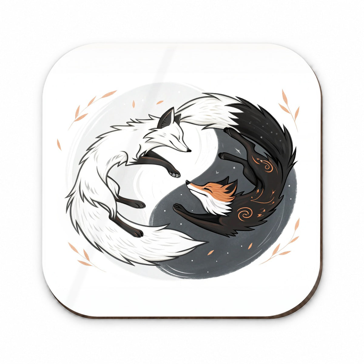 Two Foxes Yin Yang Fridge Magnet