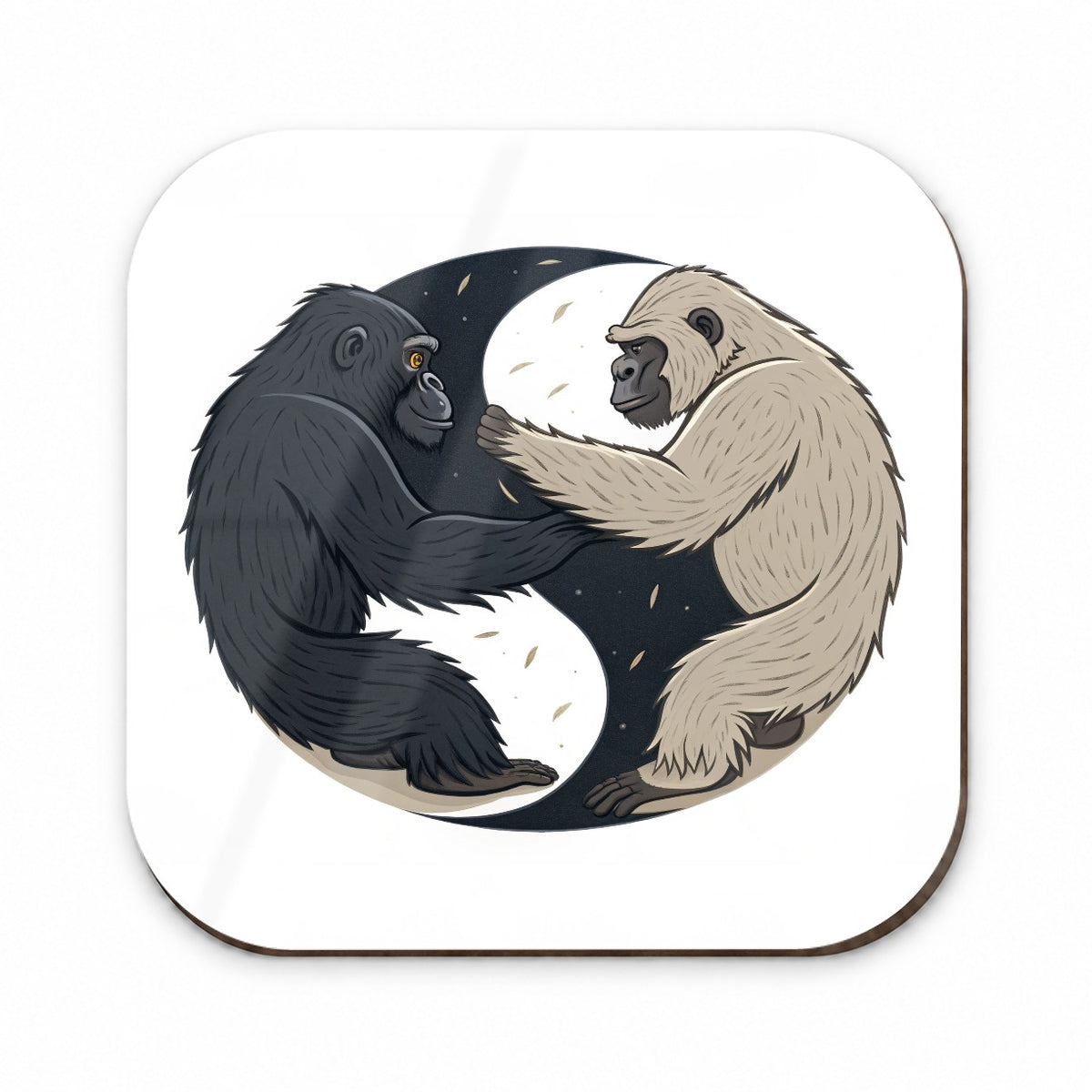 Two Gorillas Yin Yang Fridge Magnet