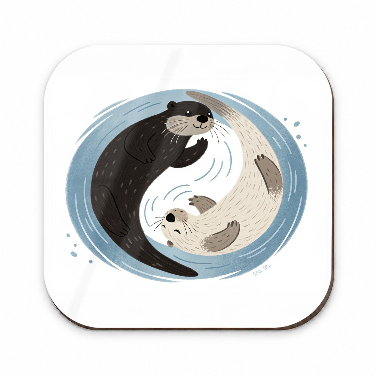 Two Otters Yin Yang Cute Fridge Magnet