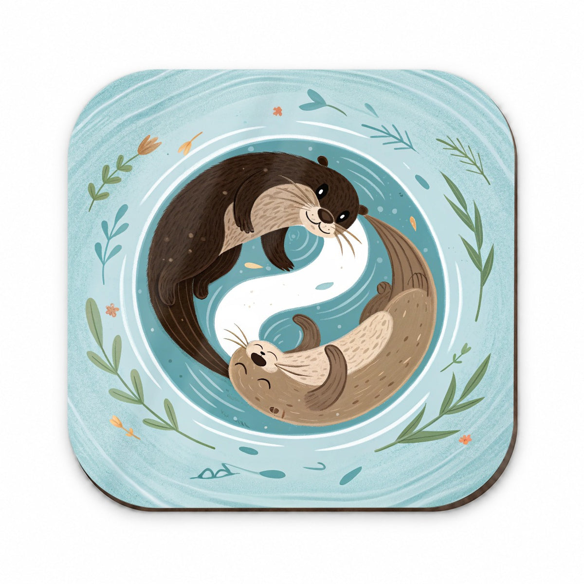 Two Otters Yin Yang Fridge Magnet