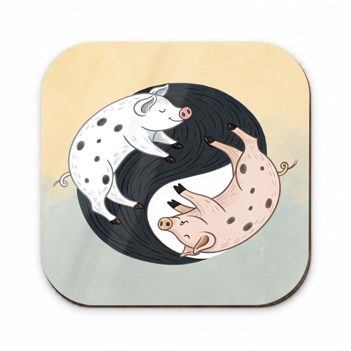 Two Pigs Yin Yang Sweet Fridge Magnet