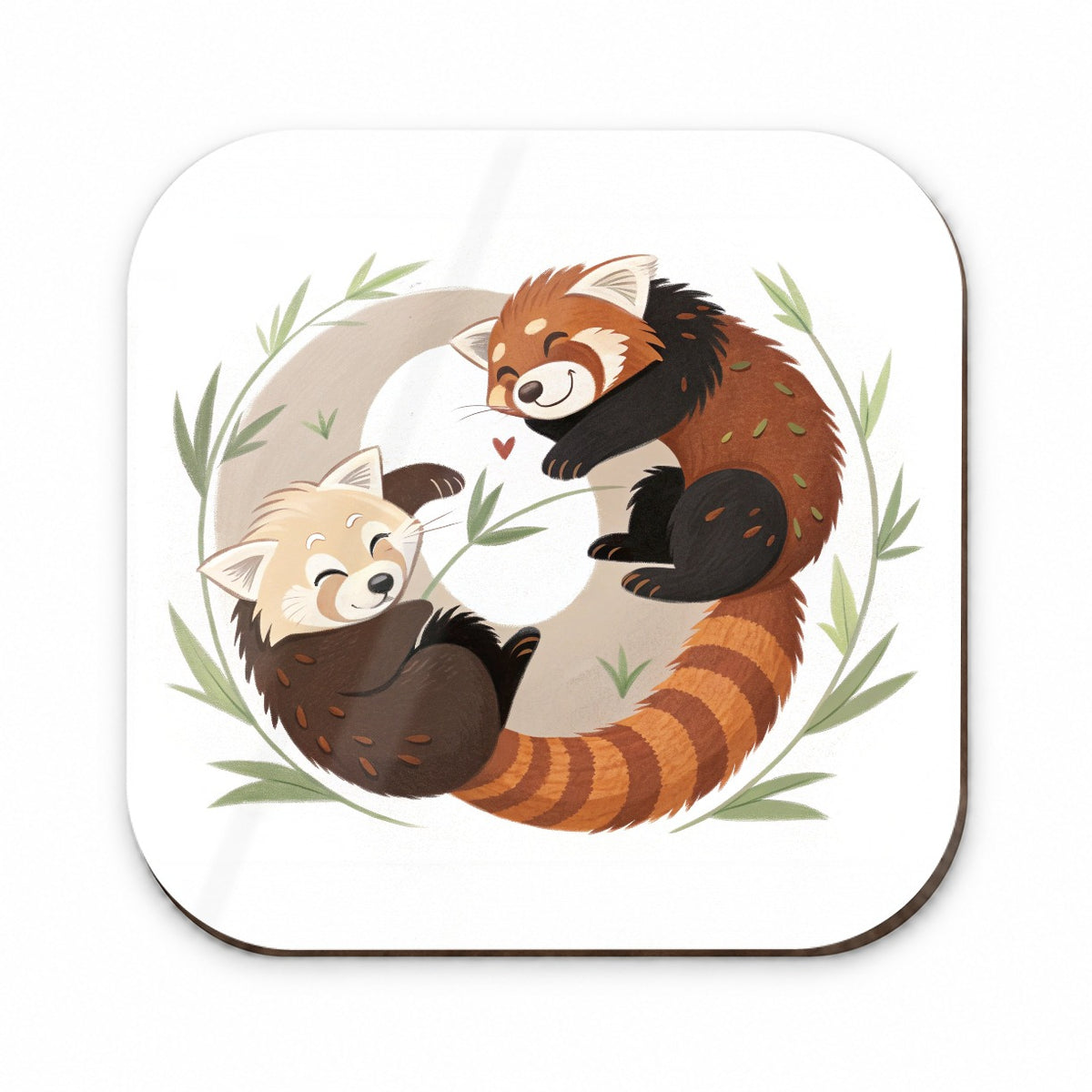 Two Red Pandas Yin Yang Fridge Magnet