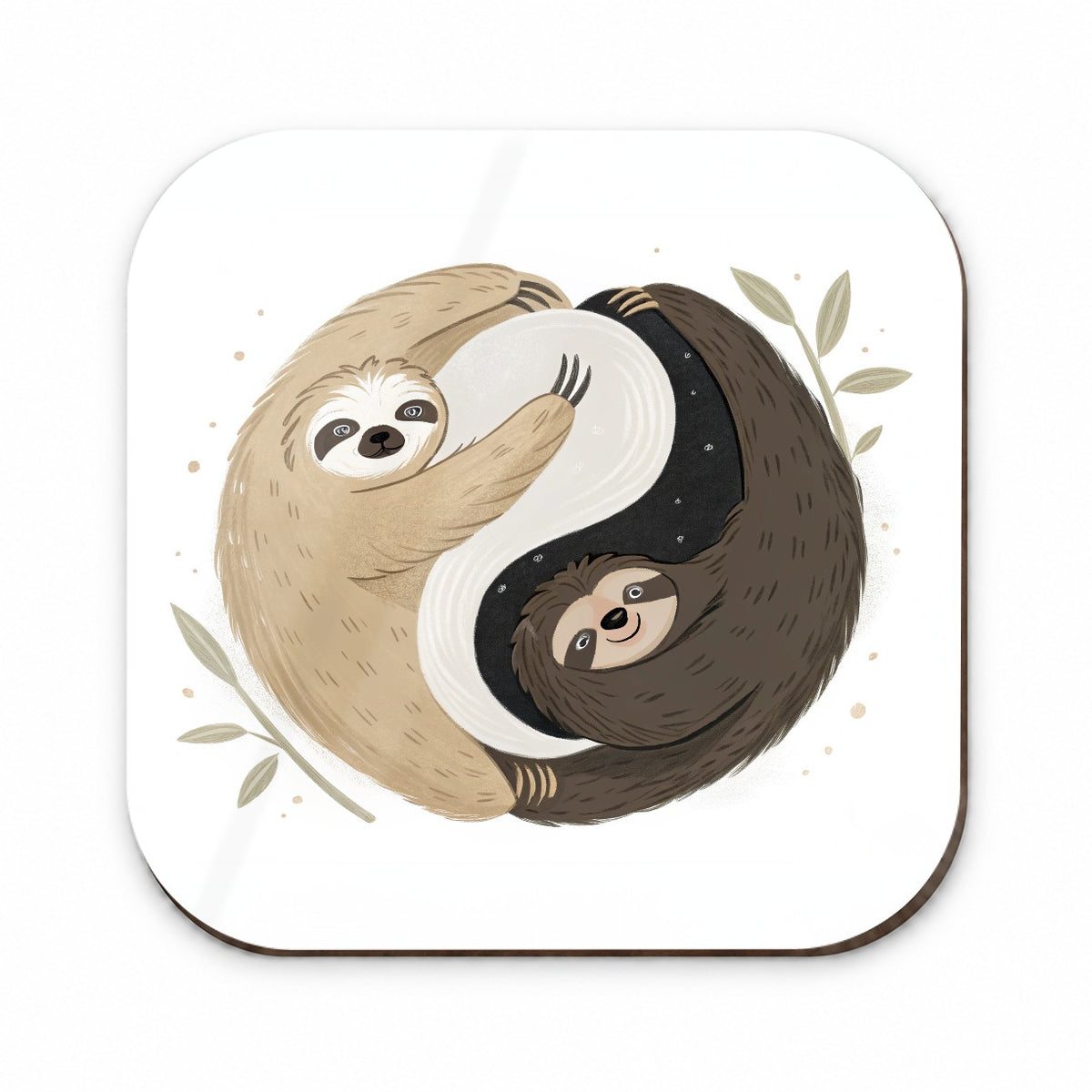 Two Sloths Yin Yang Fridge Magnet