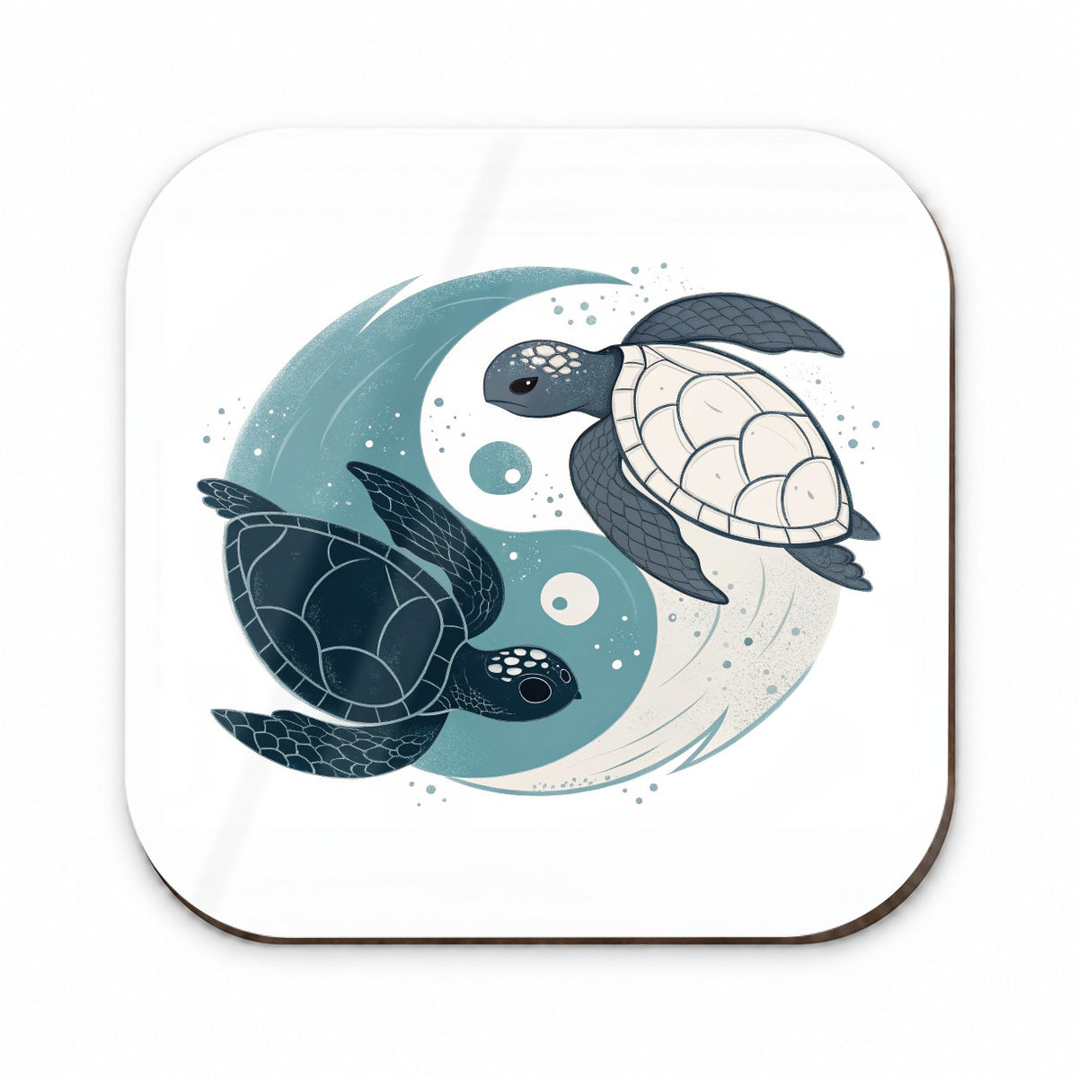 Two Turtles Yin Yang Swimming Fridge Magnet