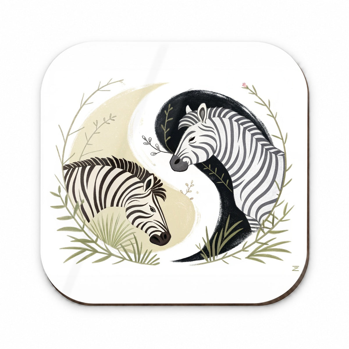 Two Zebras Yin Yang Fridge Magnet