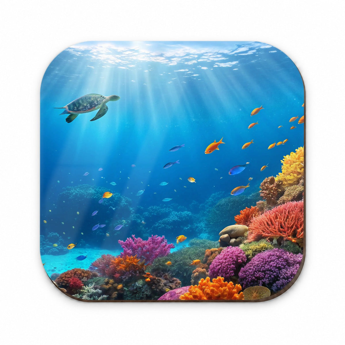 Underwater Scene Tropical Turtle Fish Coral Ocean Fridge Magnet