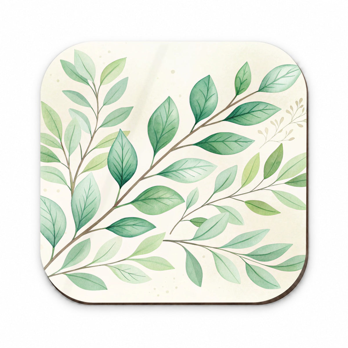 Watercolor Green Leaves And Branches Fridge Magnet