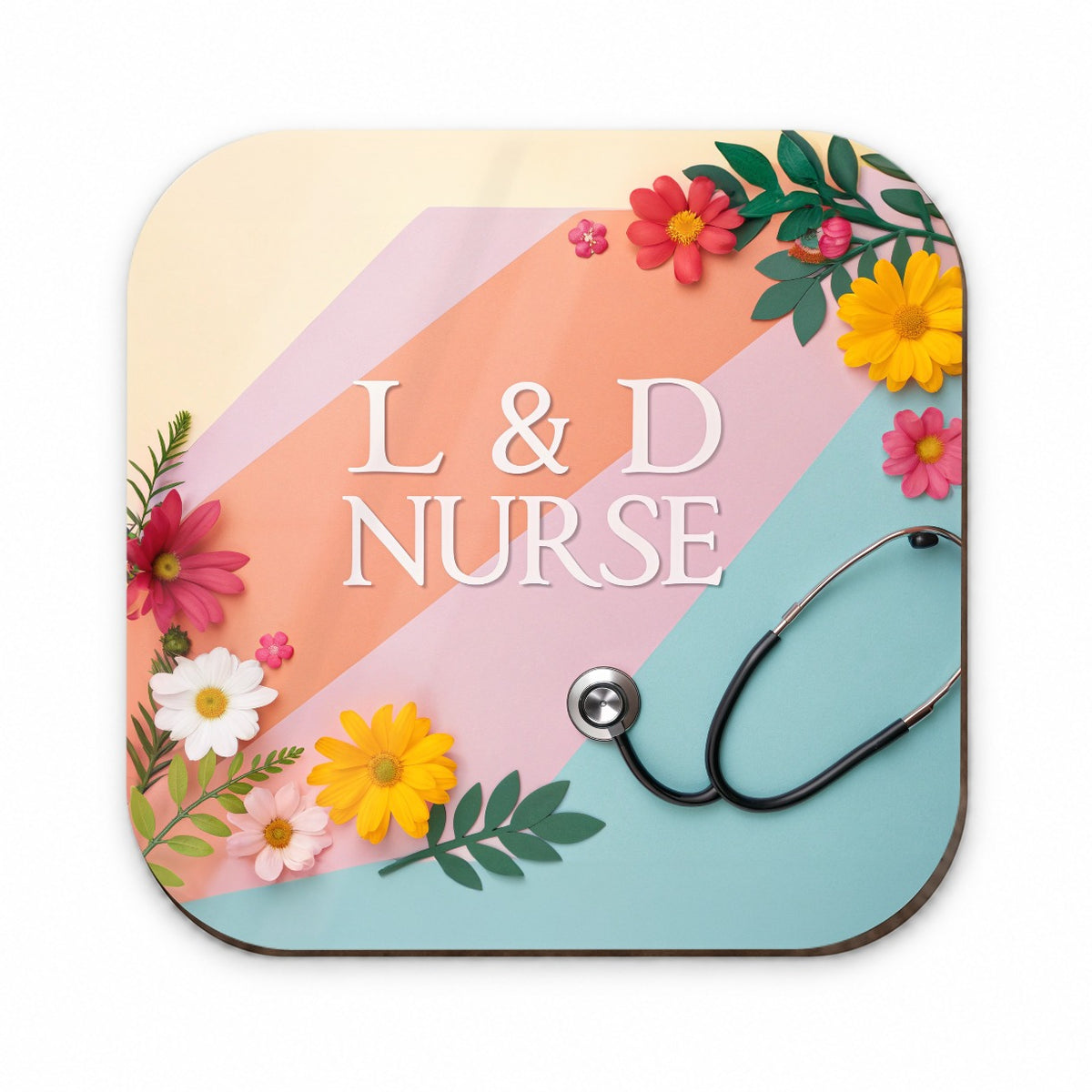 L & D Labor And Delivery Nurse Appreciation Stethoscope Flowers Fridge Magnet