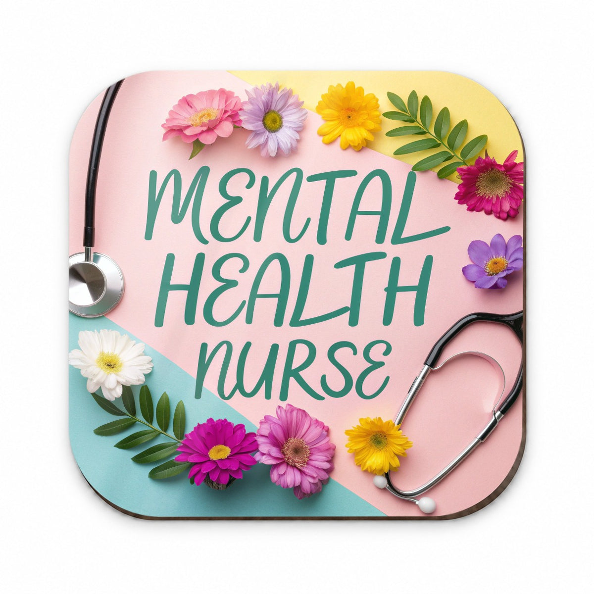 Mental Health Nurse Appreciation Stethoscope Flowers Fridge Magnet