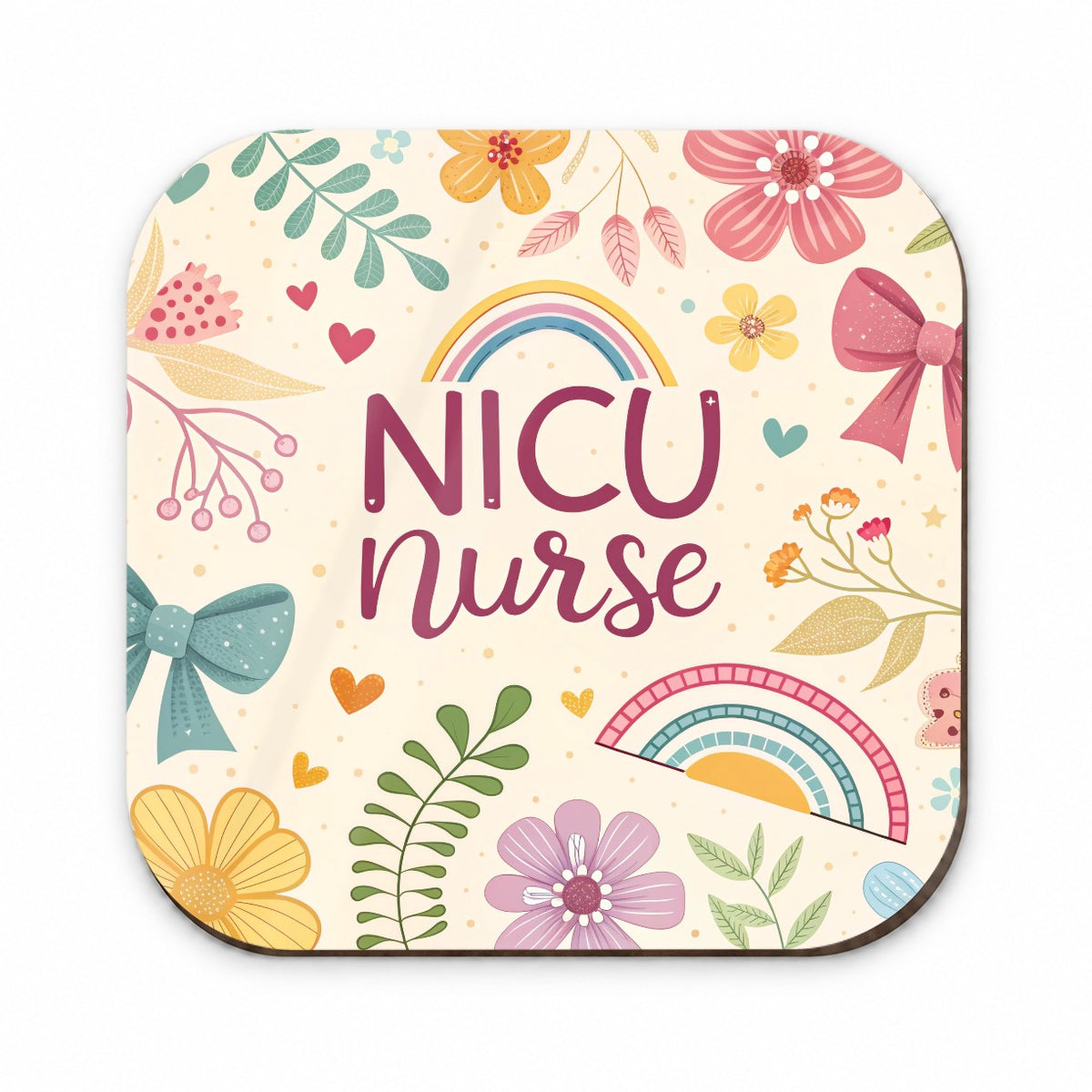 NICU Neonatal Nurse Appreciation Coquette Bows Flowers Fridge Magnet