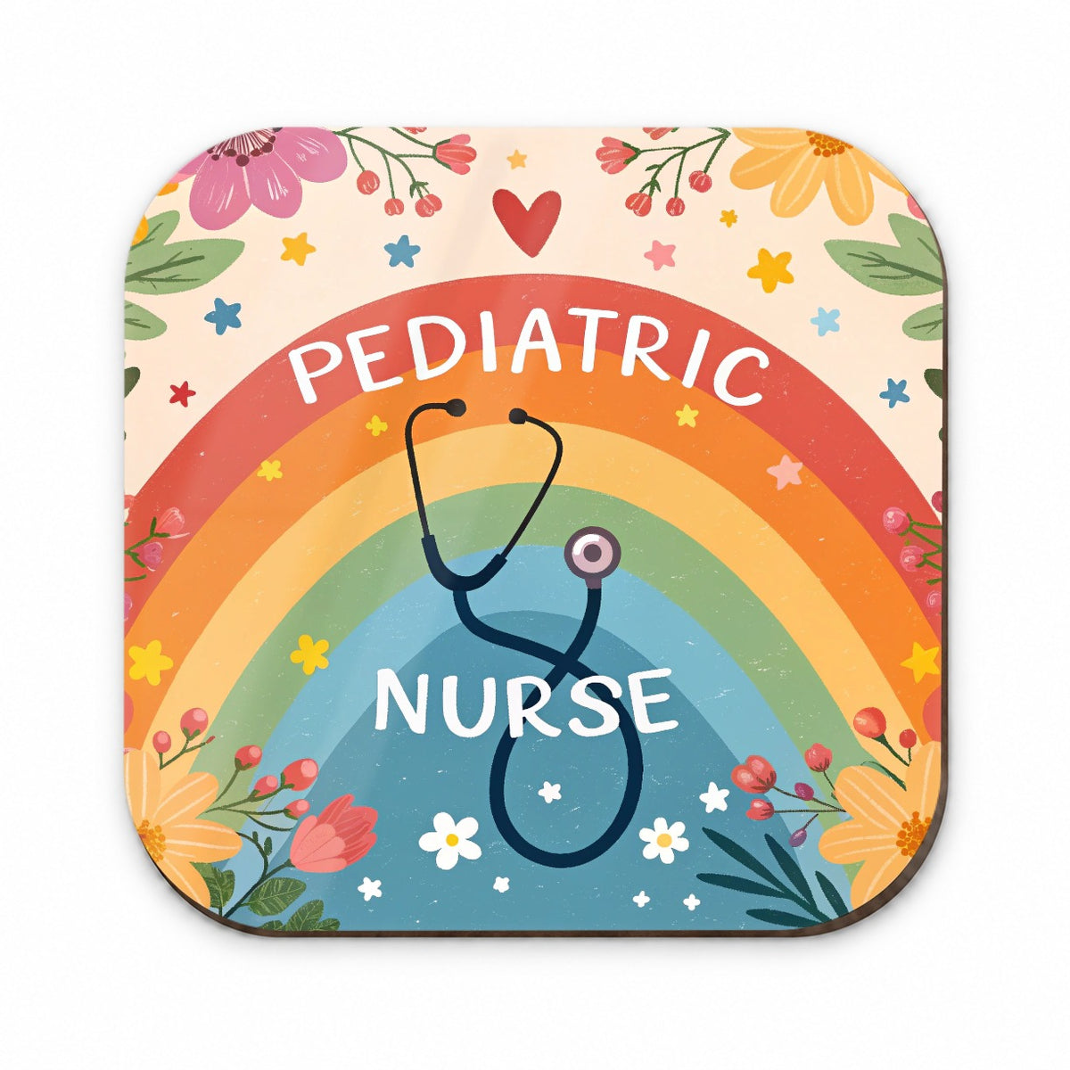 Pediatric Nurse Appreciation Stethoscope Flowers Fridge Magnet