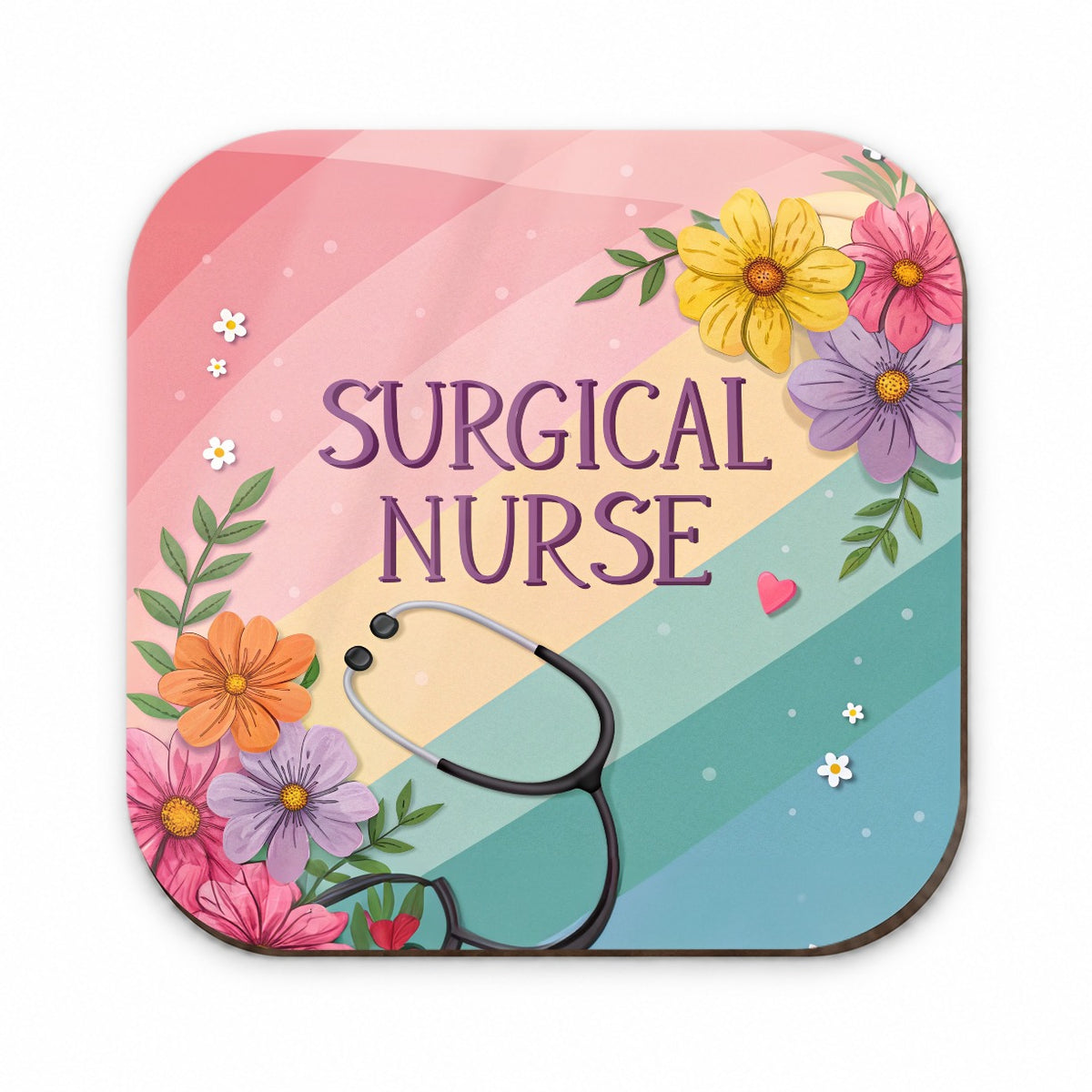 Surgical Nurse Appreciation Stethoscope Flowers Fridge Magnet