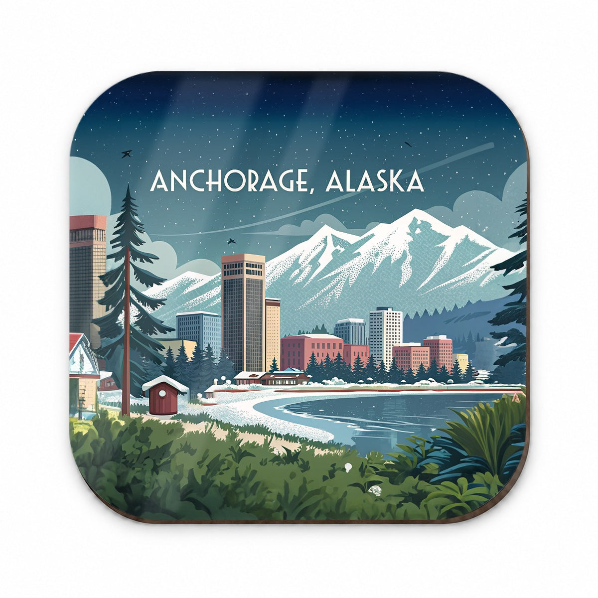 Anchorage, Alaska AK Travel City State Stamp Fridge Magnet