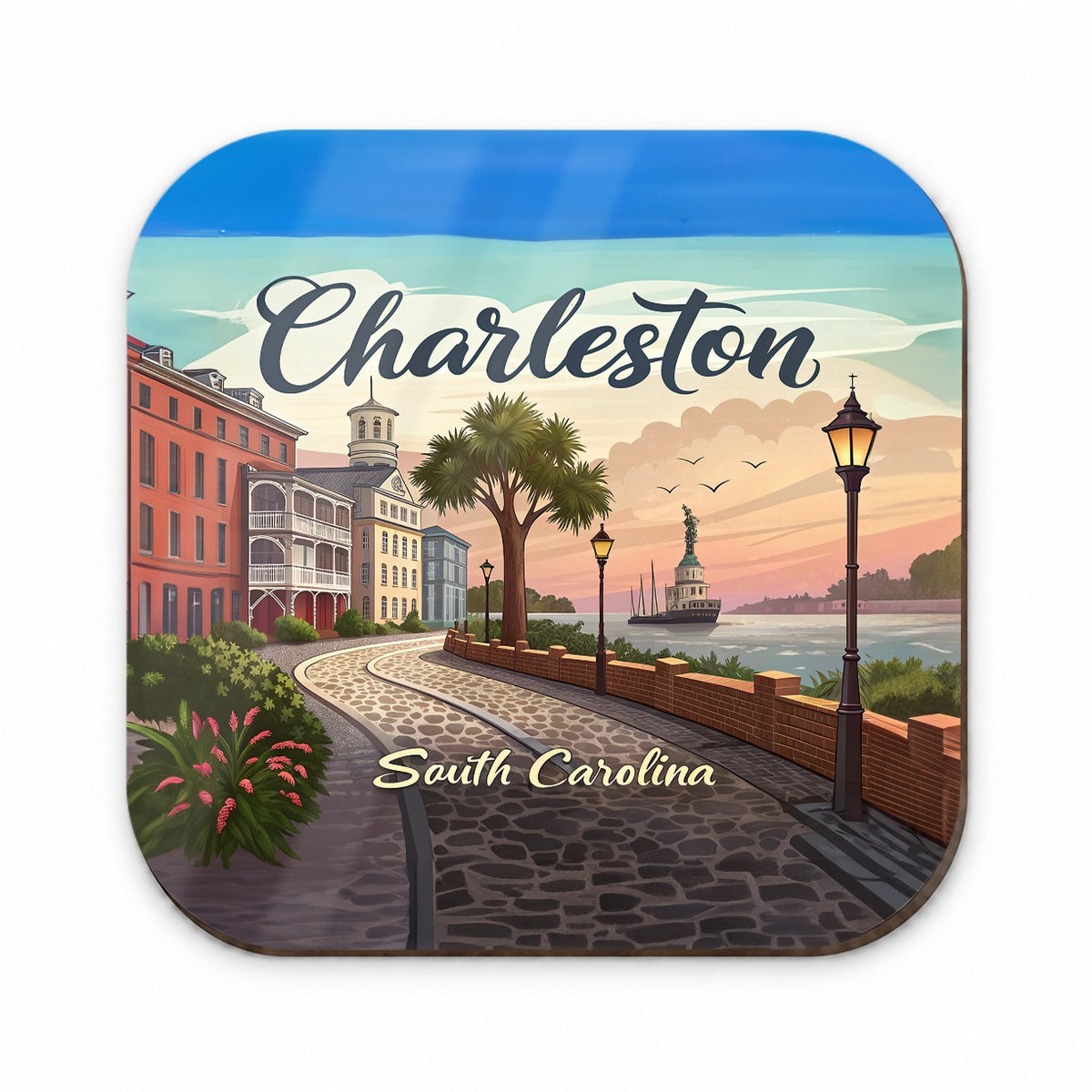 Charleston, South Carolina SC Travel City State Stamp Fridge Magnet