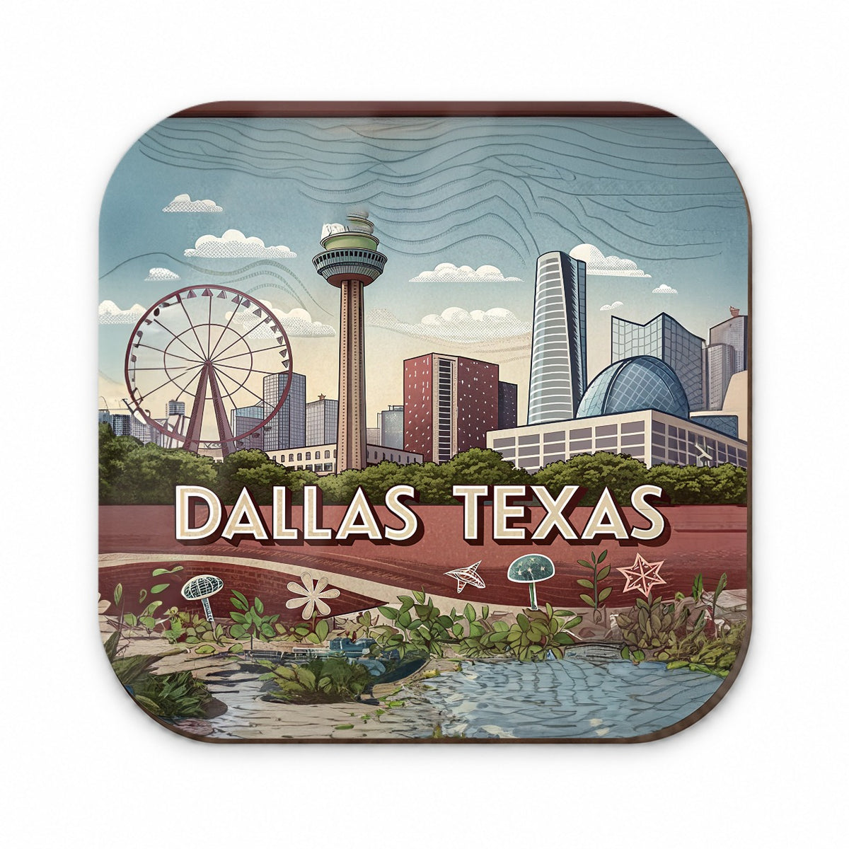 Dallas, Texas TX Travel City State Stamp Fridge Magnet