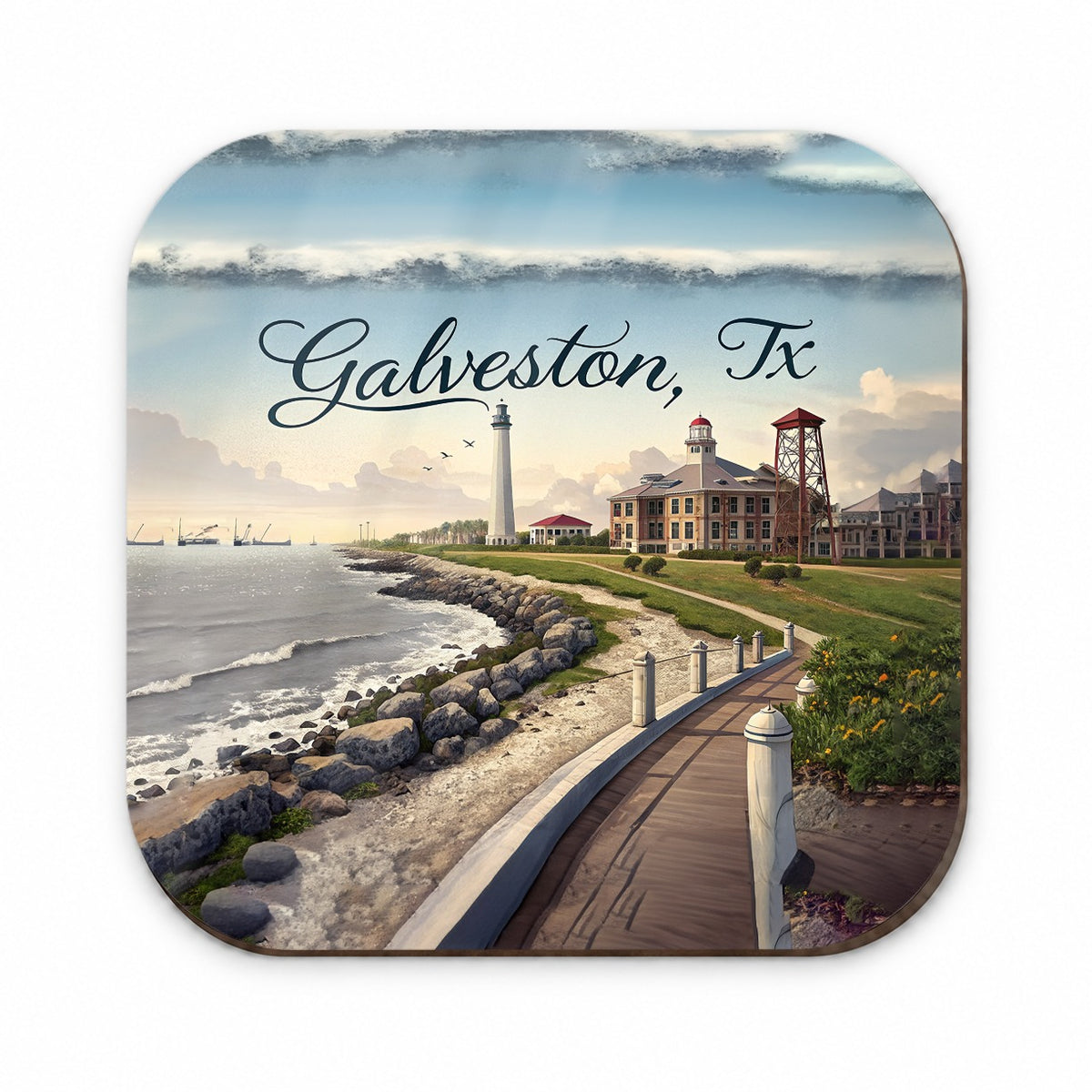 Galveston, Texas TX Travel City State Stamp Fridge Magnet