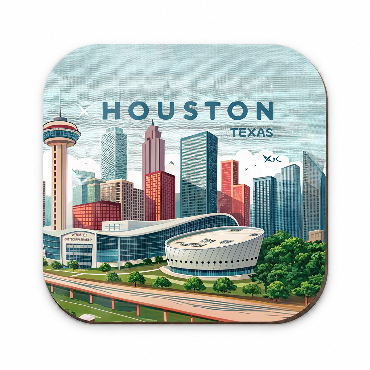 Houston, Texas TX Travel City State Stamp Fridge Magnet