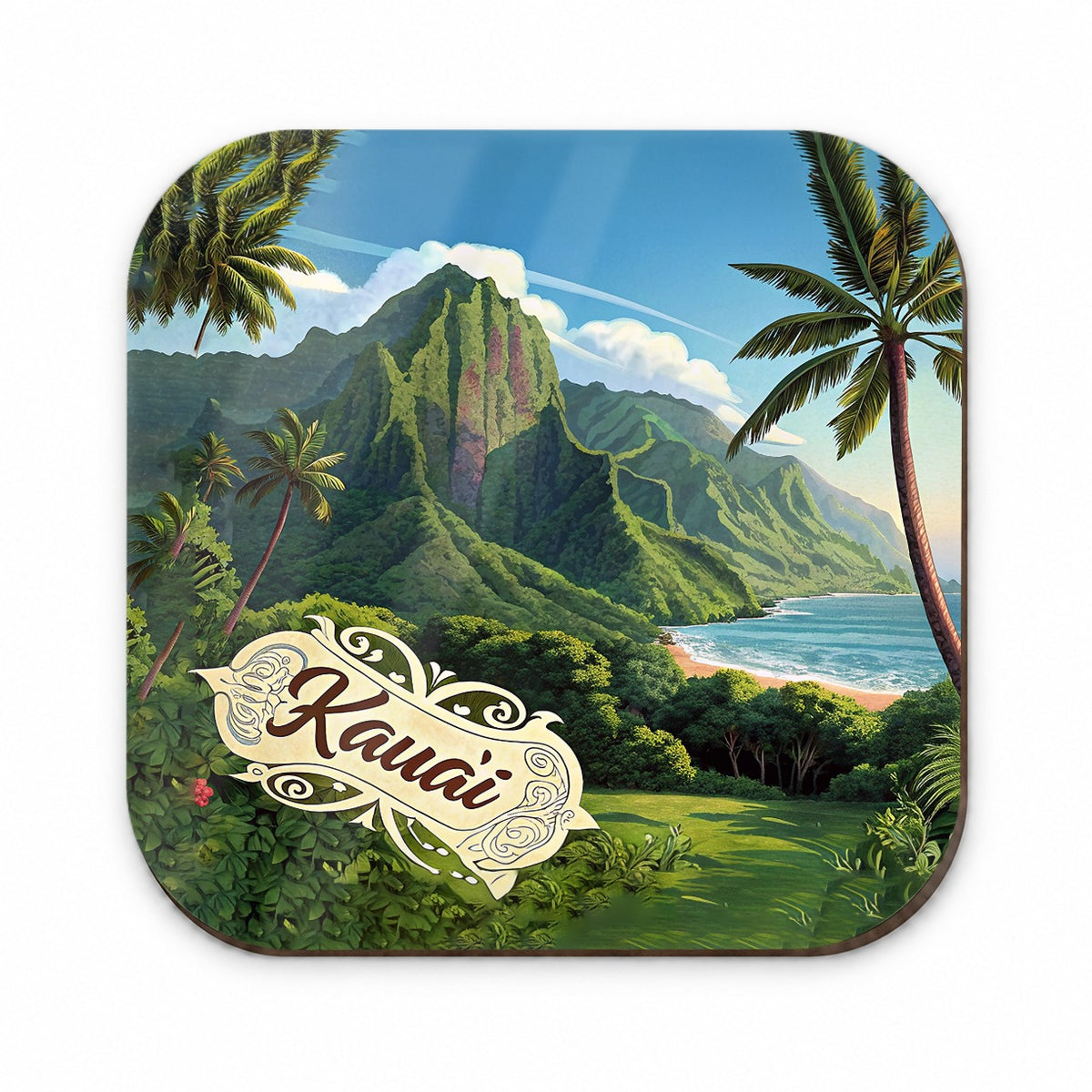 Kaua'i, Hawaii Hi Tropical Travel City State Stamp Fridge Magnet