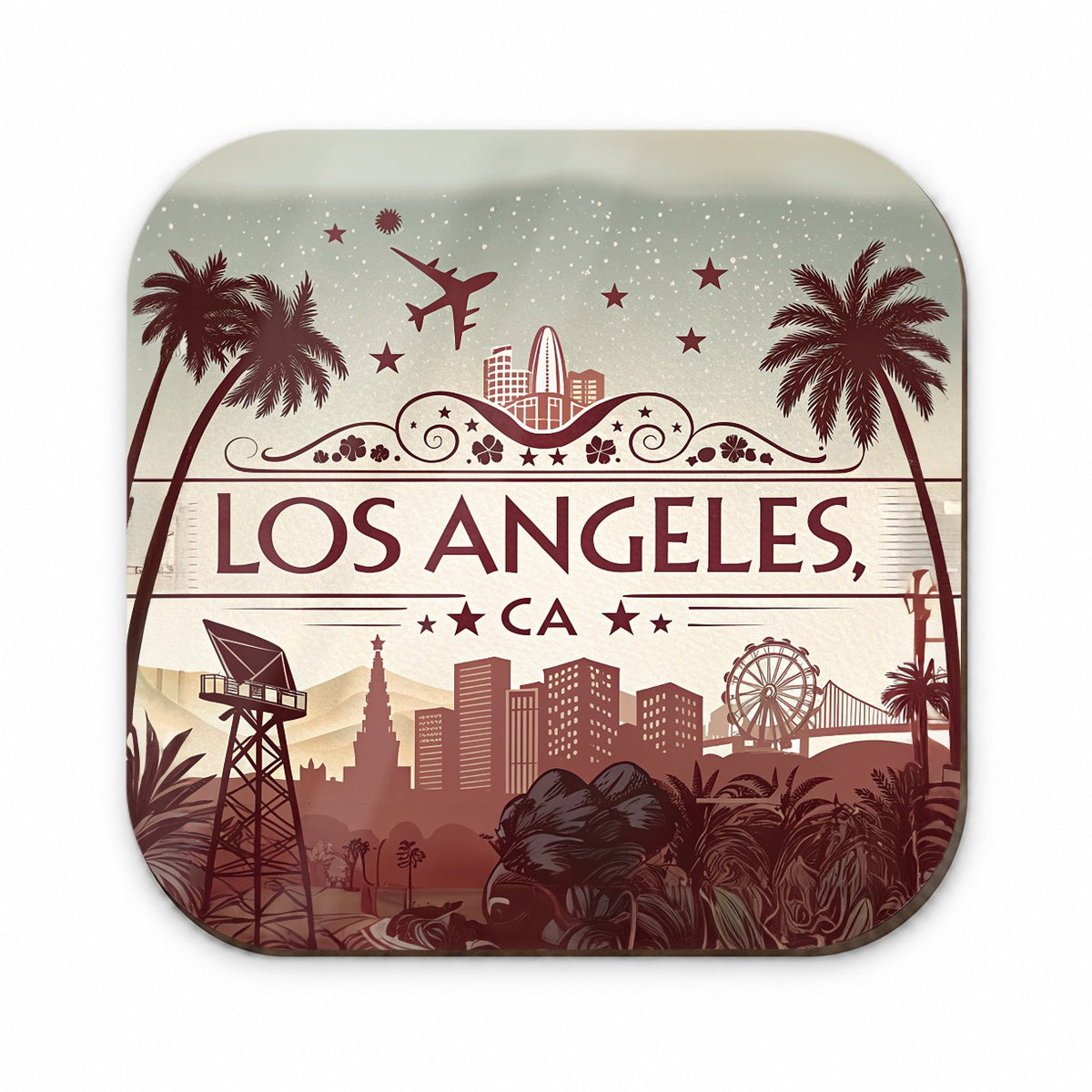 Los Angeles, California CA Travel City State Stamp Fridge Magnet