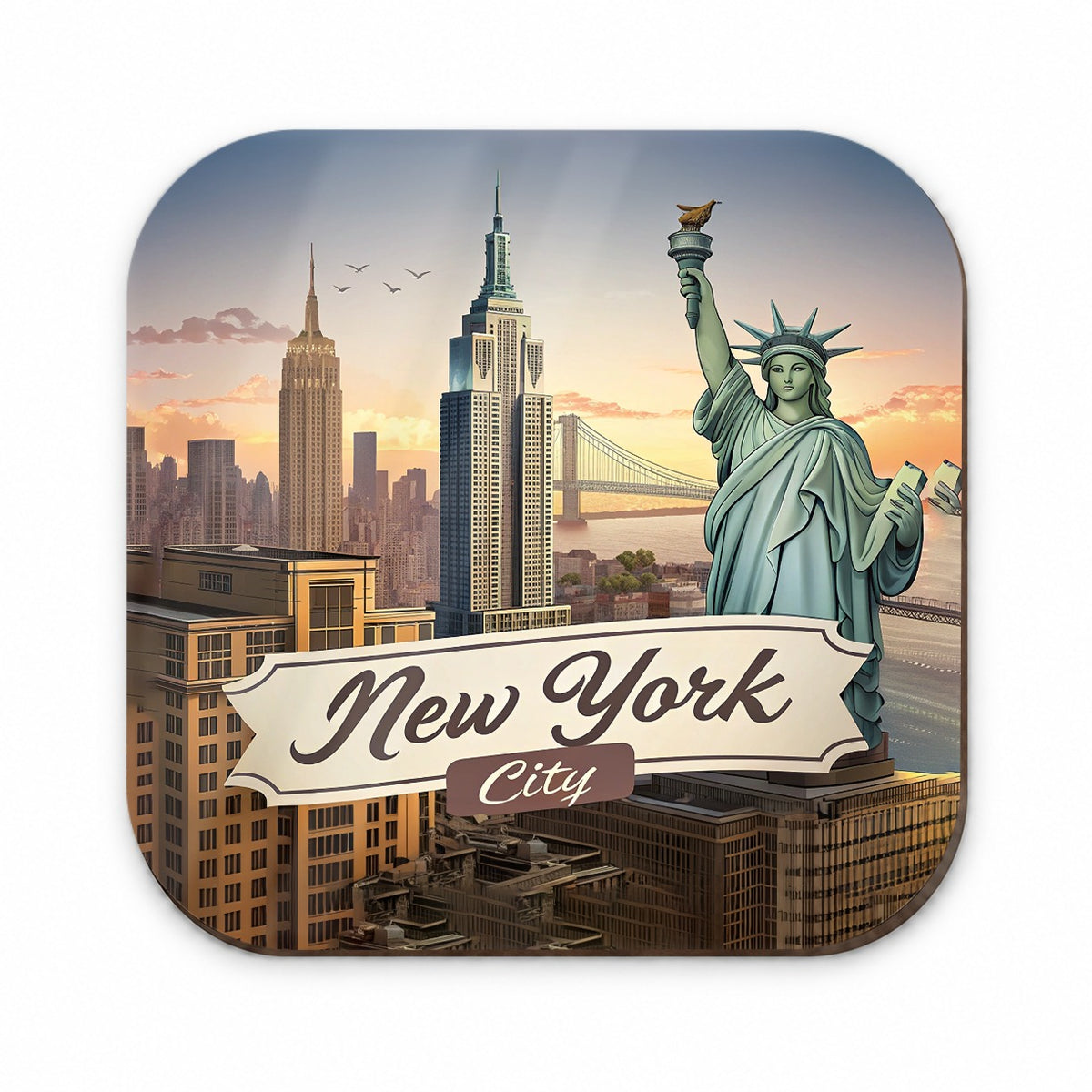 New York City NY Travel City State Stamp Fridge Magnet