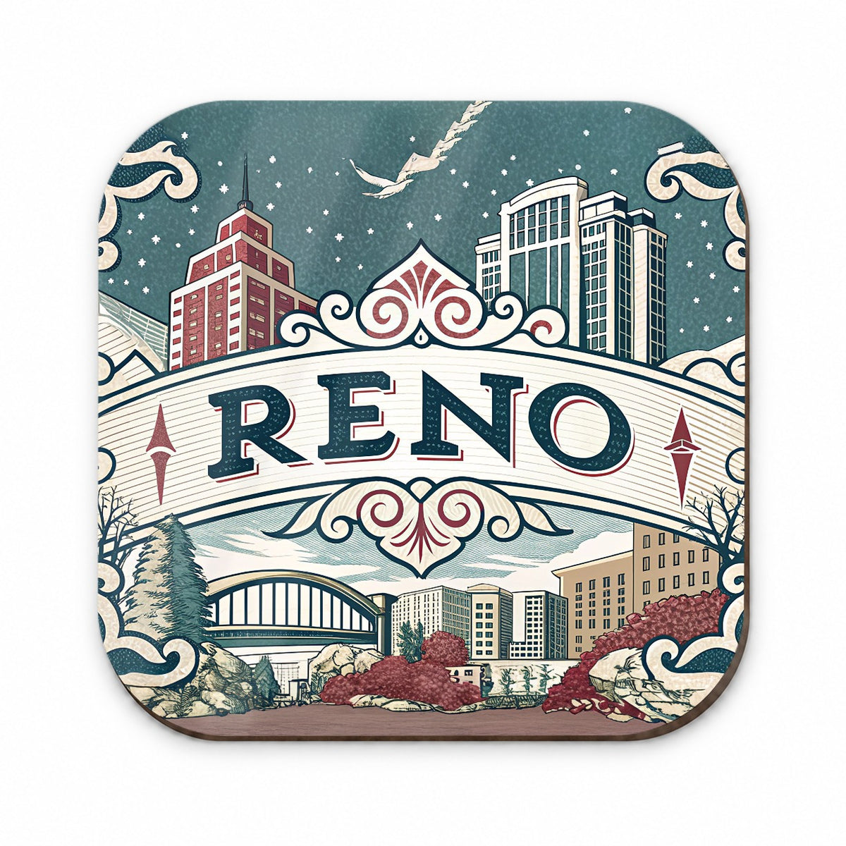 Reno, Nevada NV Travel City State Stamp Fridge Magnet