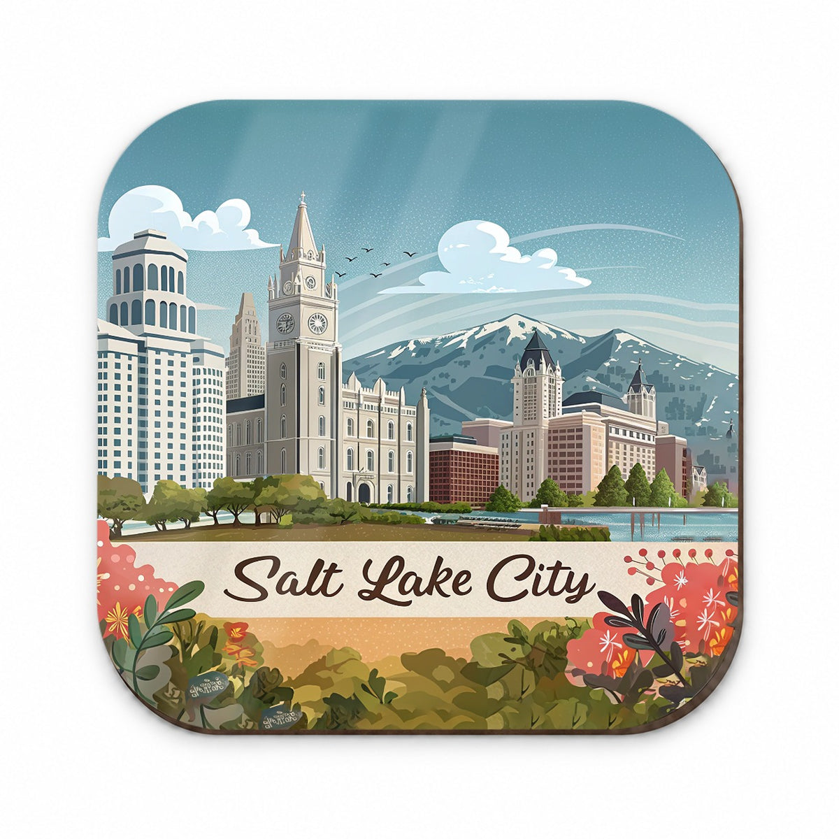 Salt Lake City, Utah UT Travel City State Stamp Fridge Magnet