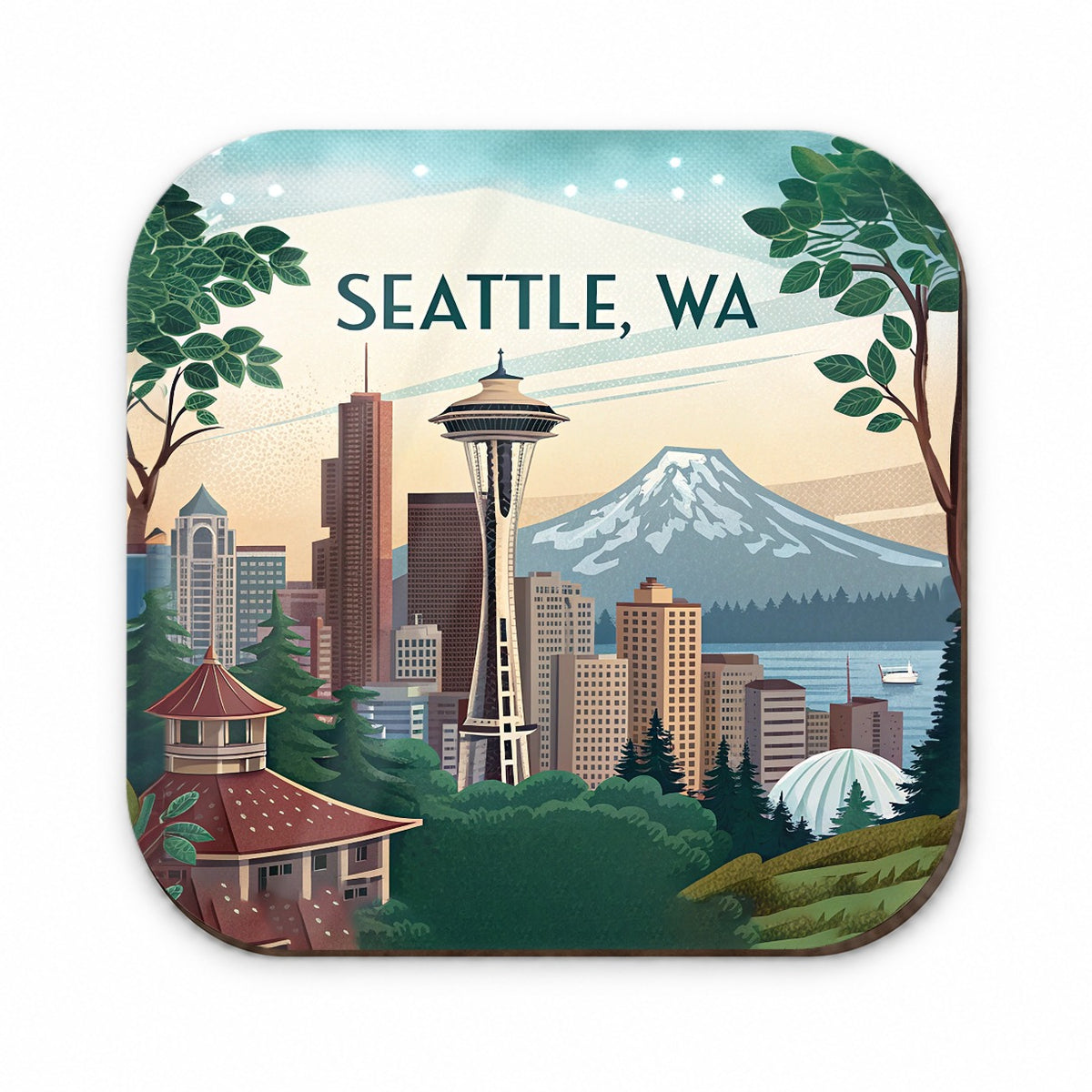 Seattle, Washington WA Travel City State Stamp Fridge Magnet