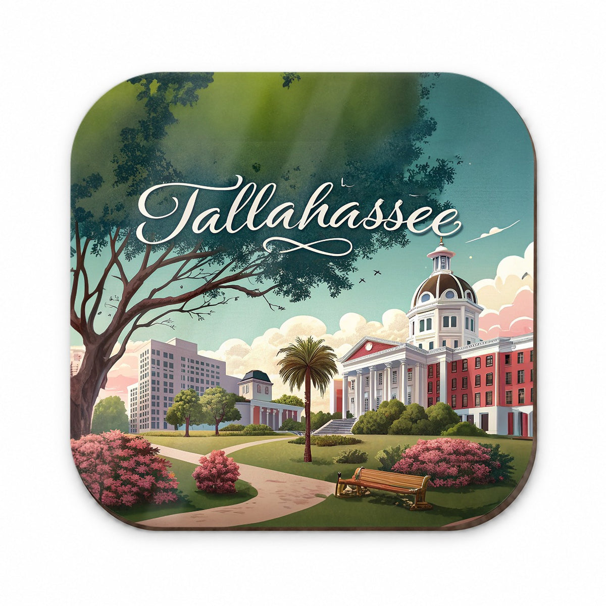 Tallahassee, Florida FL Travel City State Stamp Fridge Magnet