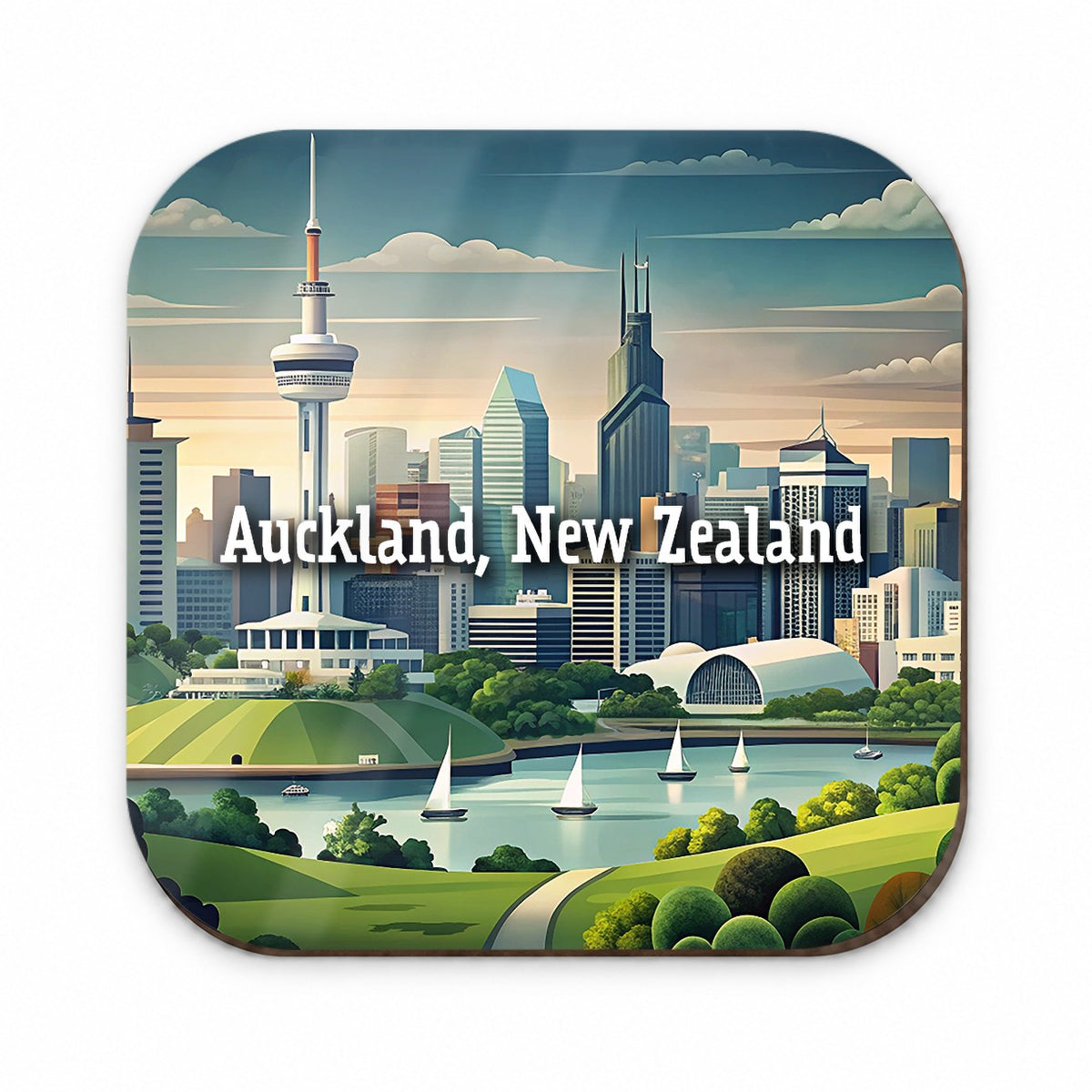 Auckland, New Zealand Travel City Country Stamp Fridge Magnet