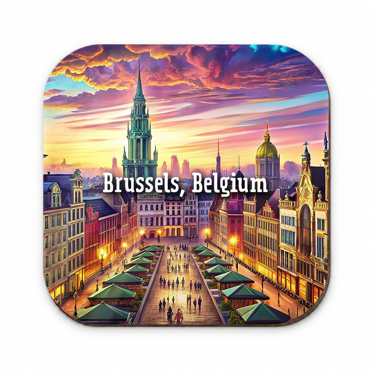 Brussels, Belgium Travel City Country Stamp Fridge Magnet