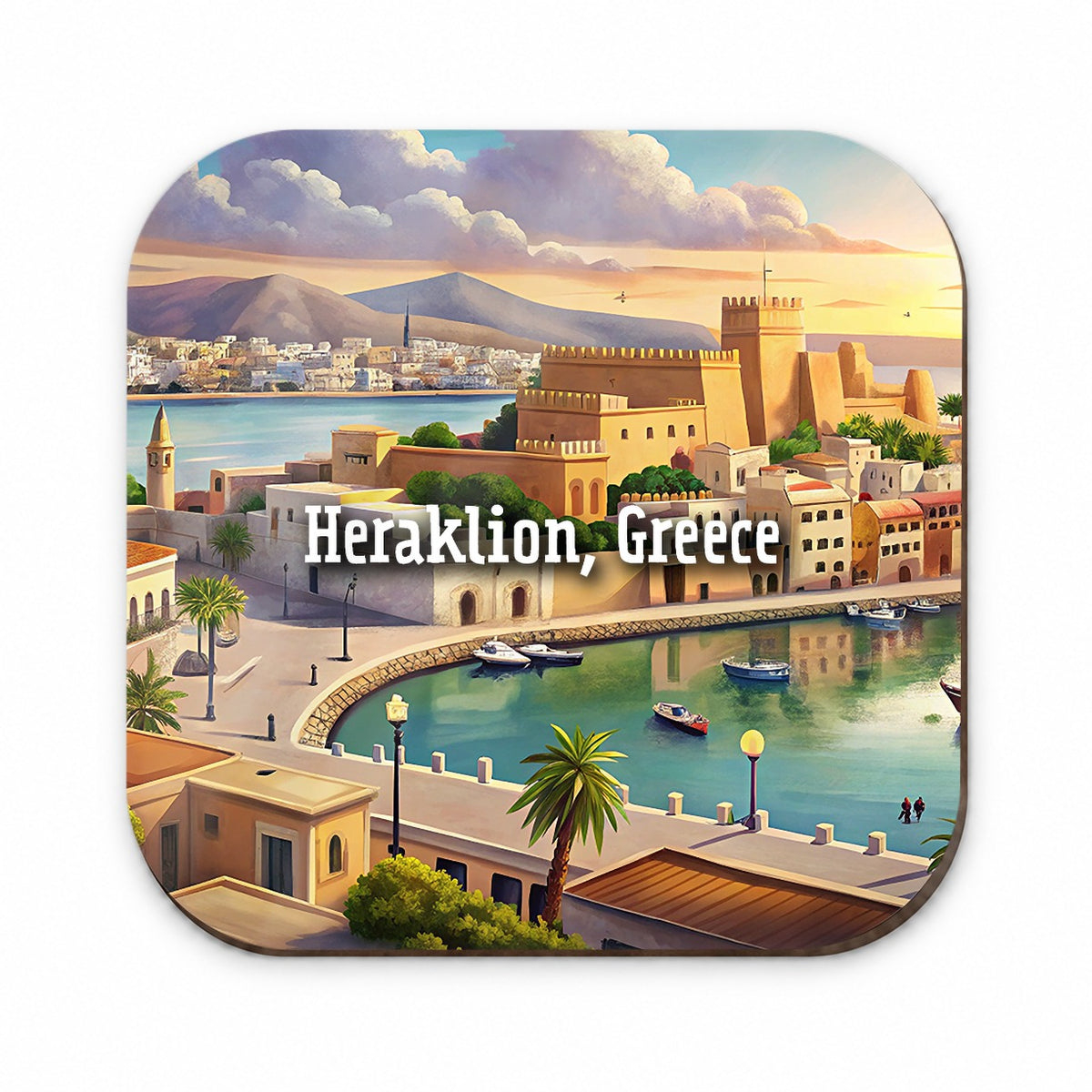 Heraklion, Greece Travel City Country Stamp Fridge Magnet