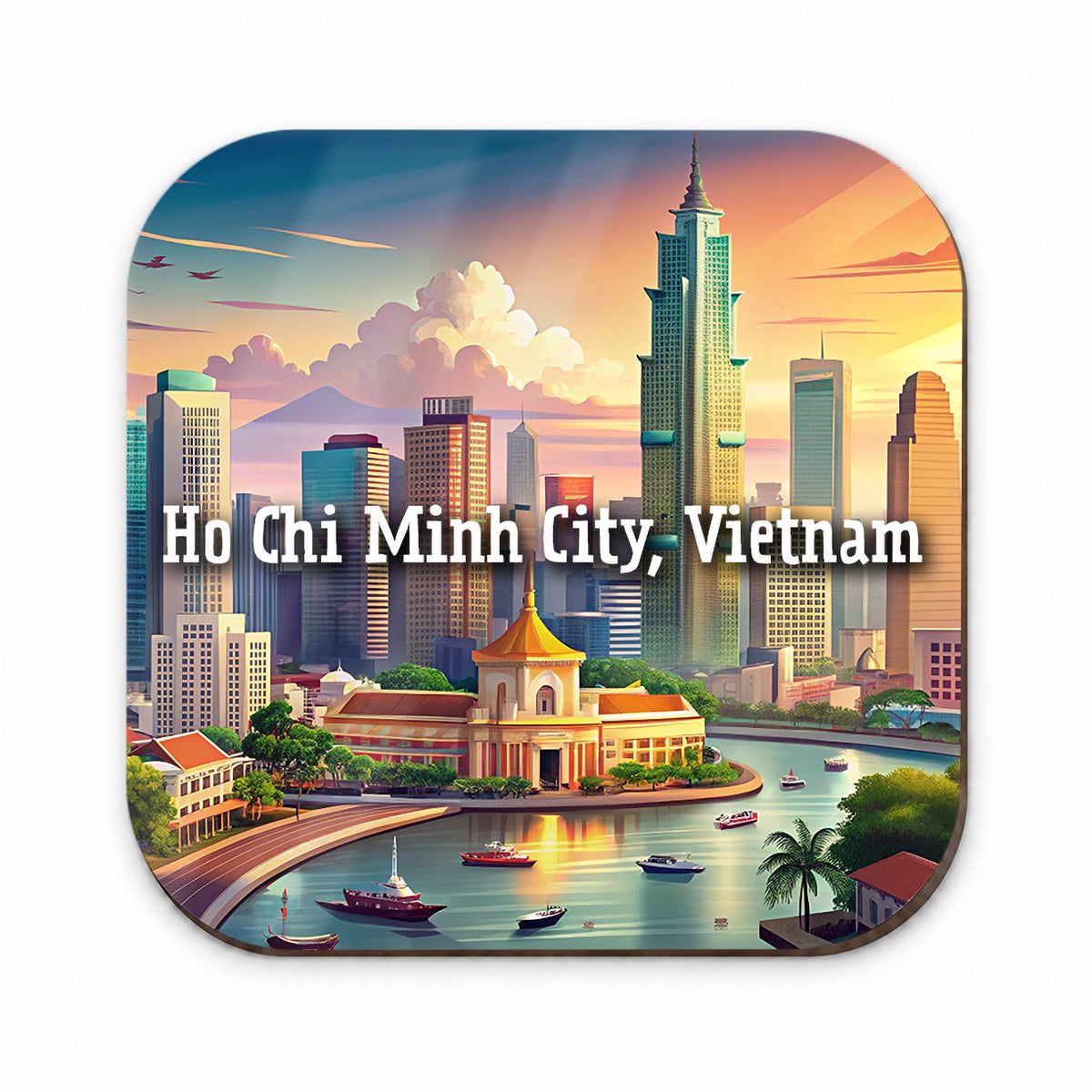Ho Chi Minh City, Vietnam Travel City Country Stamp Fridge Magnet