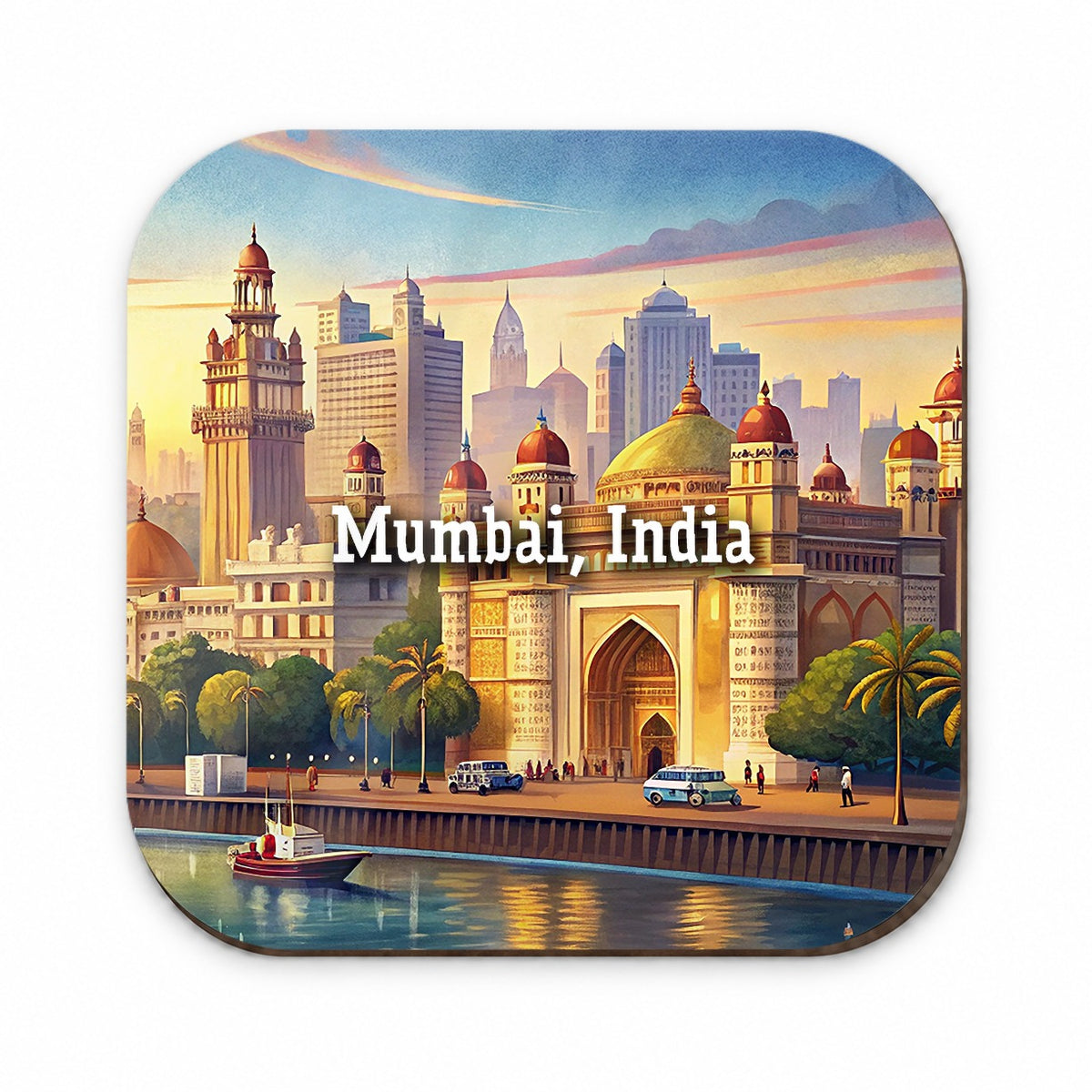 Mumbai, India Travel City Country Stamp Fridge Magnet