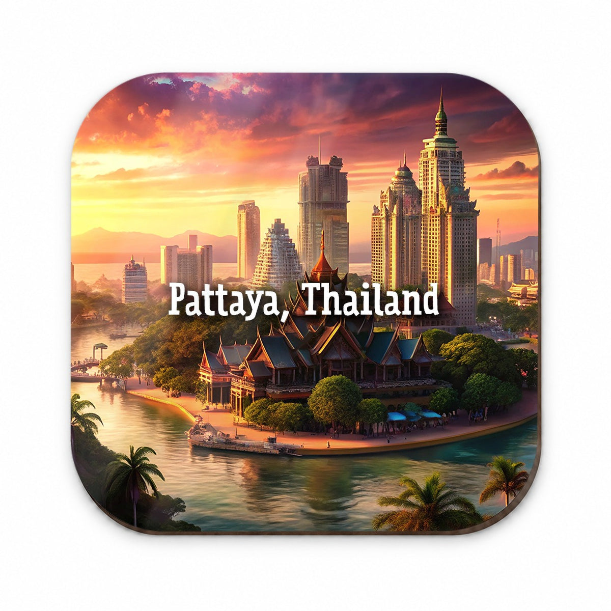 Pattaya, Thailand Travel City Country Stamp Fridge Magnet