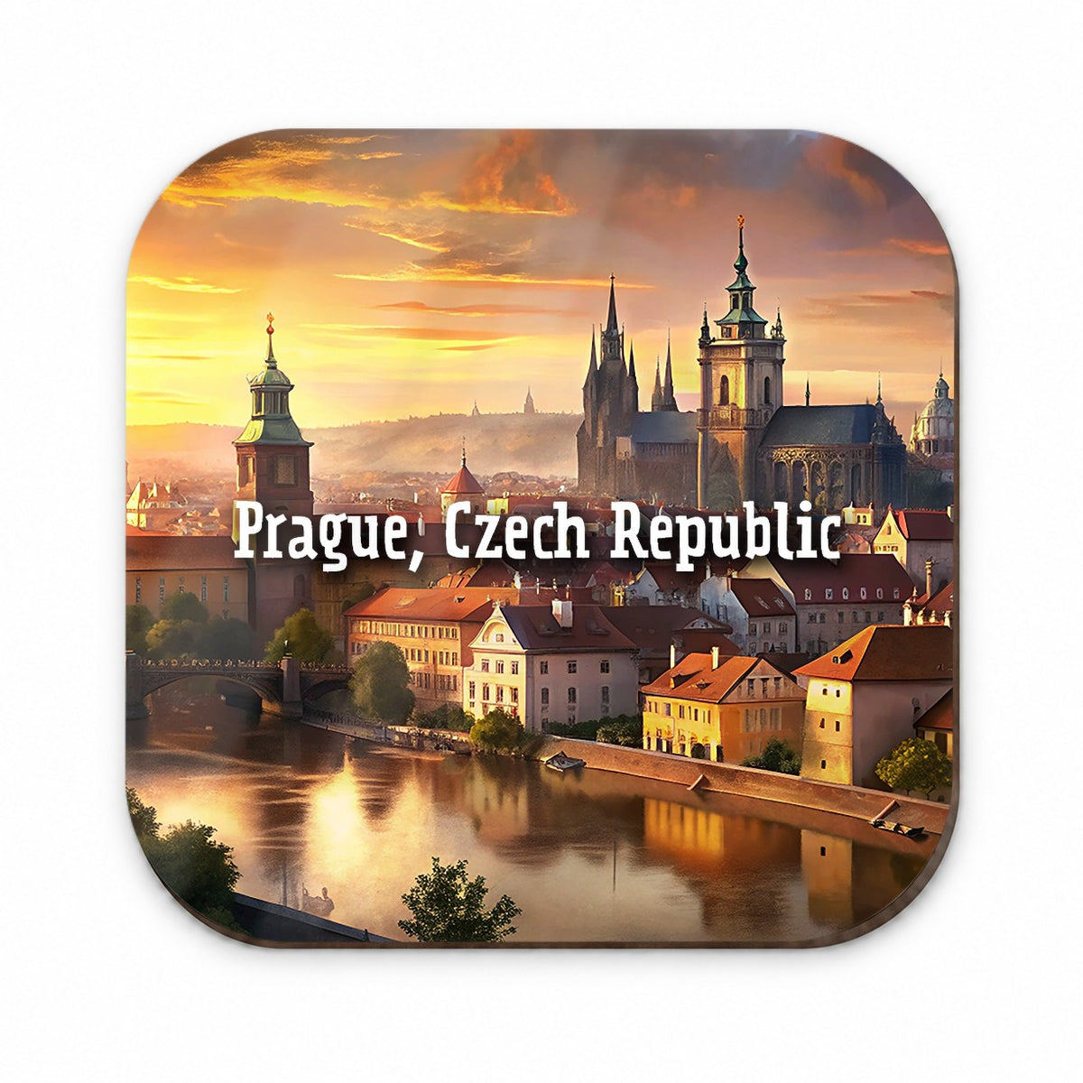 Prague, Czech Republic Travel City Country Stamp Fridge Magnet