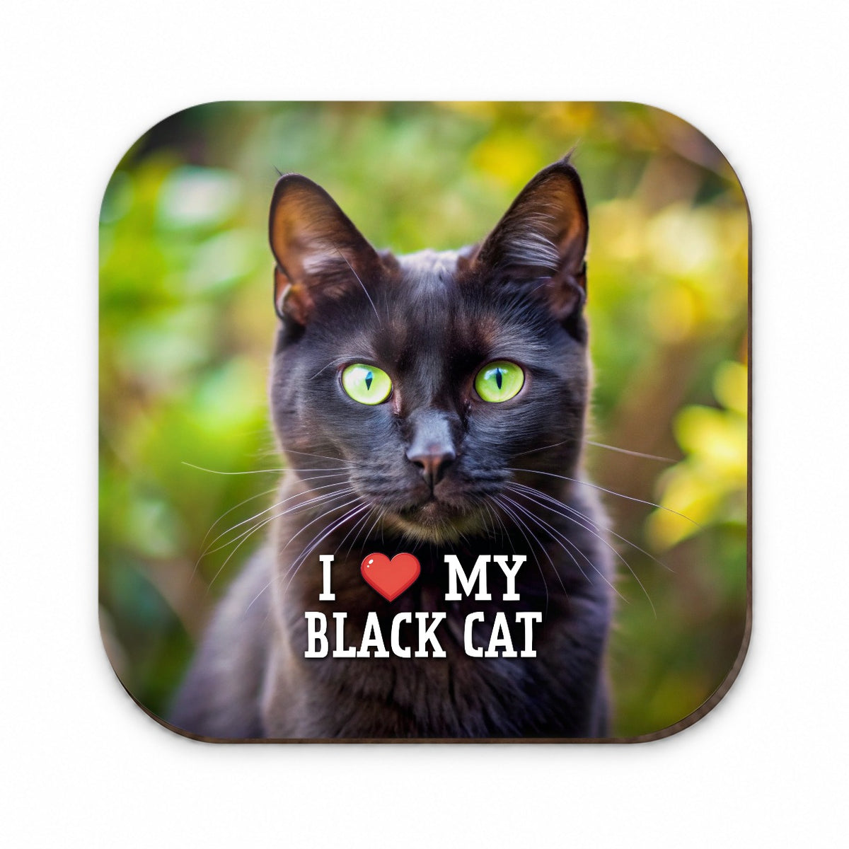 I Love My Black Cat Heart Fridge Magnet