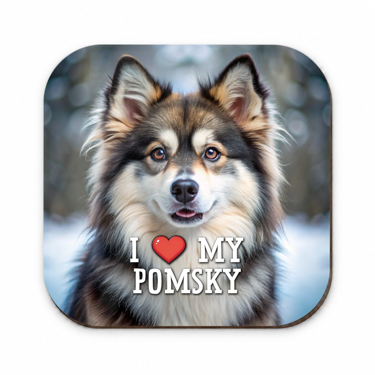 I Love My Pomsky Dog Heart Fridge Magnet