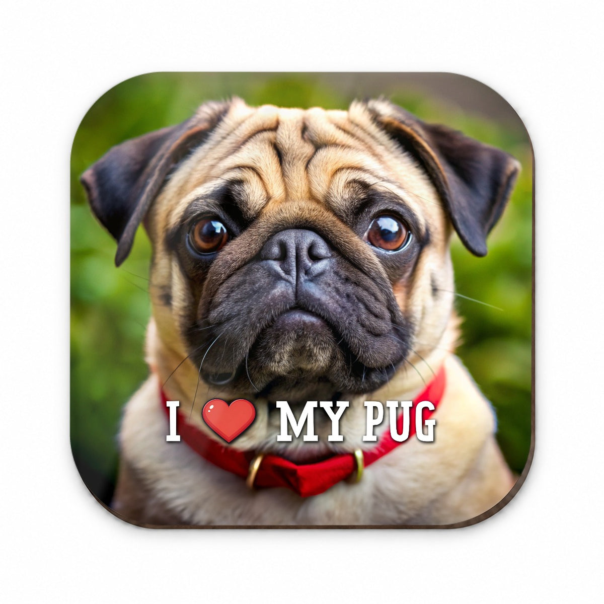 I Love My Pug Dog Heart Fridge Magnet